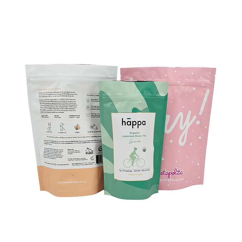 Embalagem de papel de alumínio em sacos com fecho superior