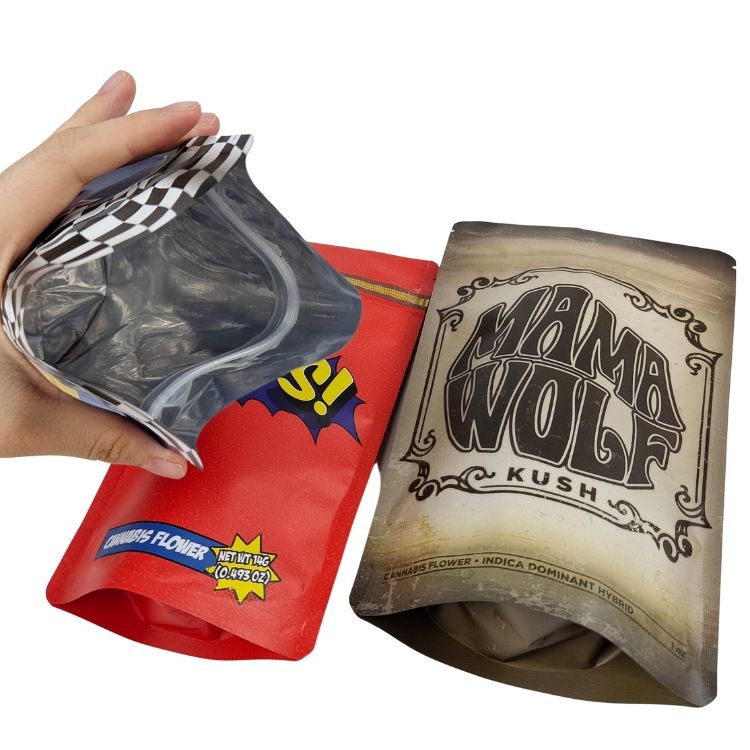 Embalagem de incenso de ervas em CMYK com saco de pé e fecho