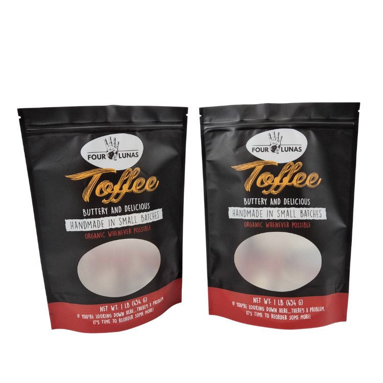 Característica de corte de lágrimas Bolsa de alimentos para animais de estimação com design transparente e fechamento com fecho de fecho