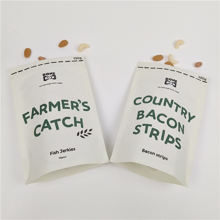 Impressão digital personalizada Bolsas de zíper de pé Bolsas de papel Kraft à prova de odor Bolsa de papel de impressão personalizada Bolsa de papel biodegradável