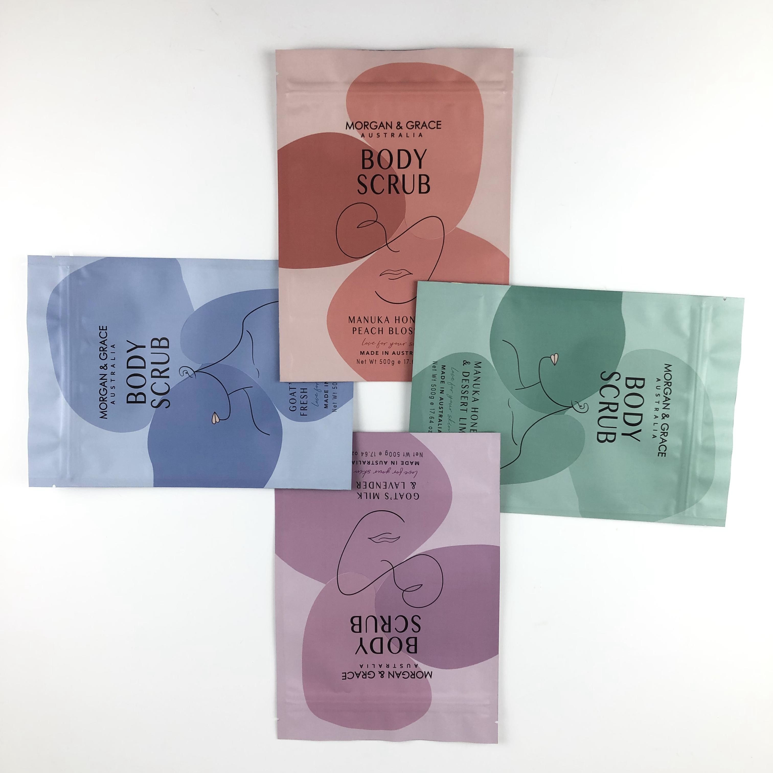 CDR AI PSD PDF Design File Sacos de sal de banho Mylar para cosméticos Bolsas personalizadas