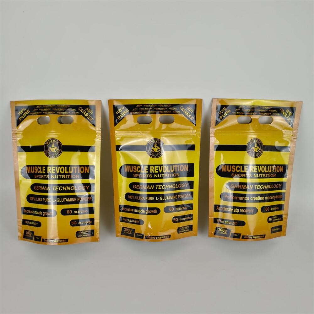 Sacos de embalagem de alimentos de proteína em pó Ziplock com plástico de impressão digital