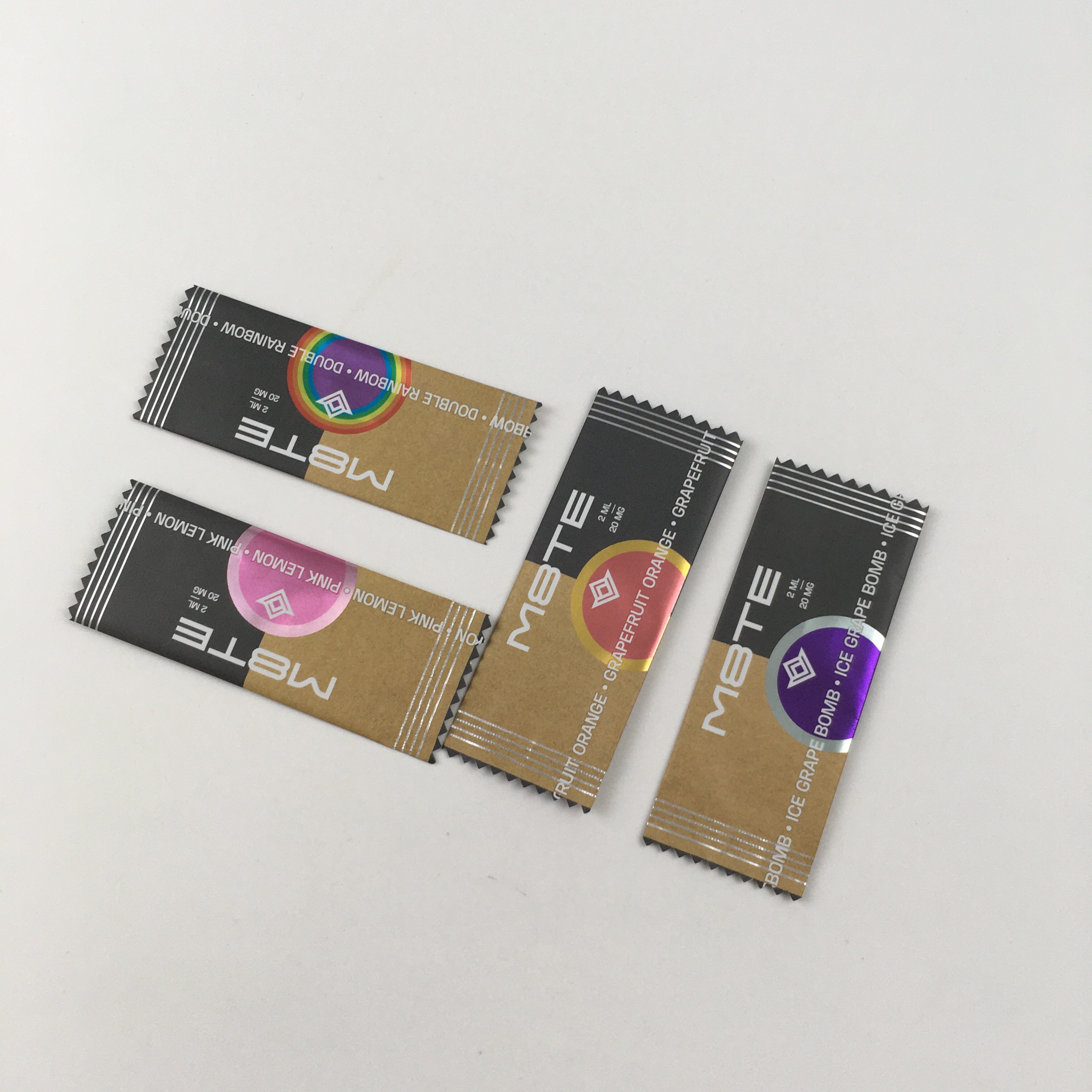 Saquinho de almofada laminado e fechado, flexível e vazio