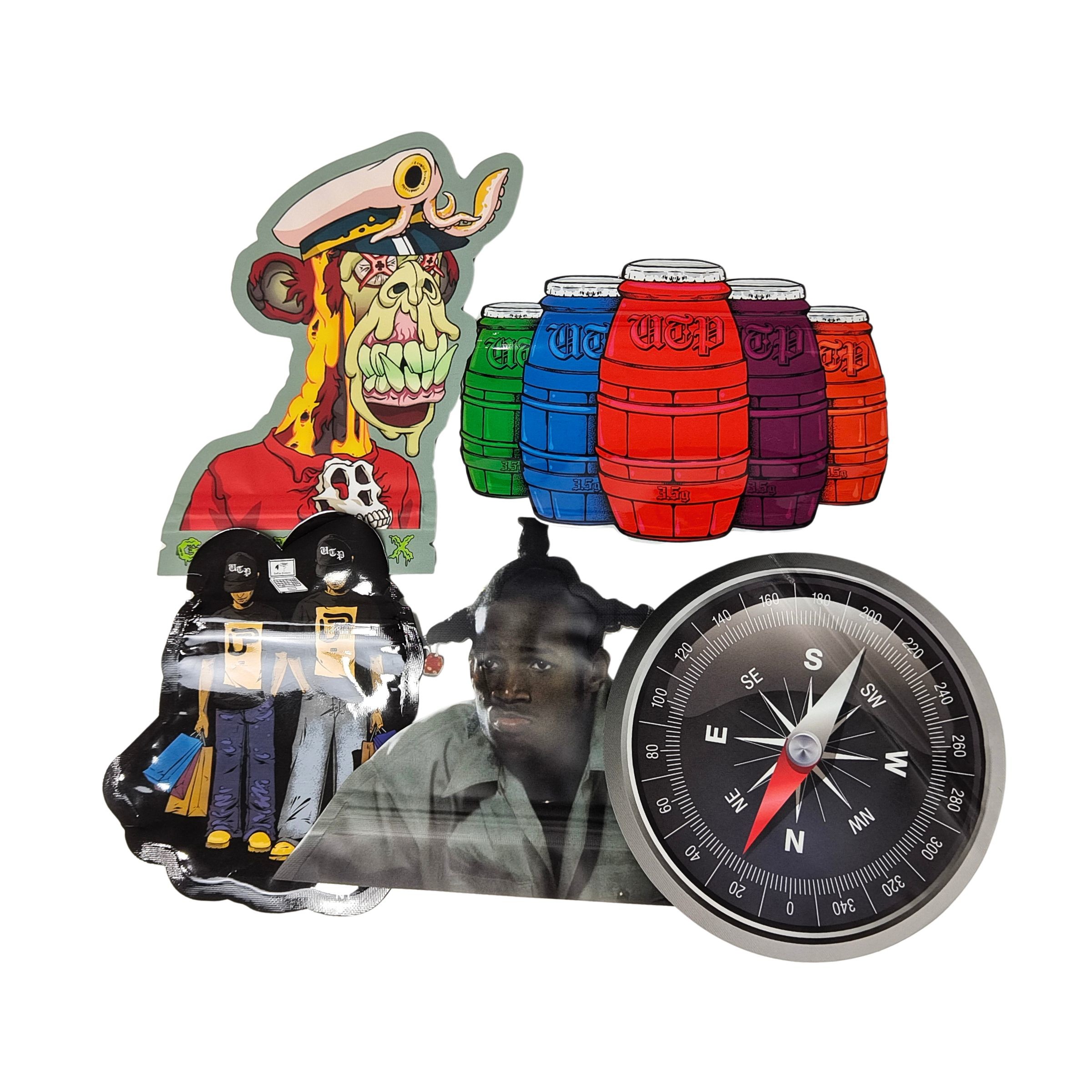 Embalagens comestíveis 3.5g Mylar Bags Ziplock em forma especial Biscoitos de Ervas Dulces