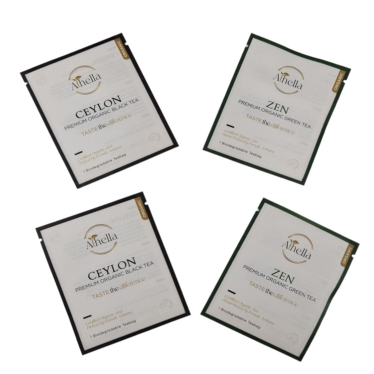 Saquete pequeno biodegradável impresso sob medida para chá pó de café compostável sacos Mylar refeitáveis