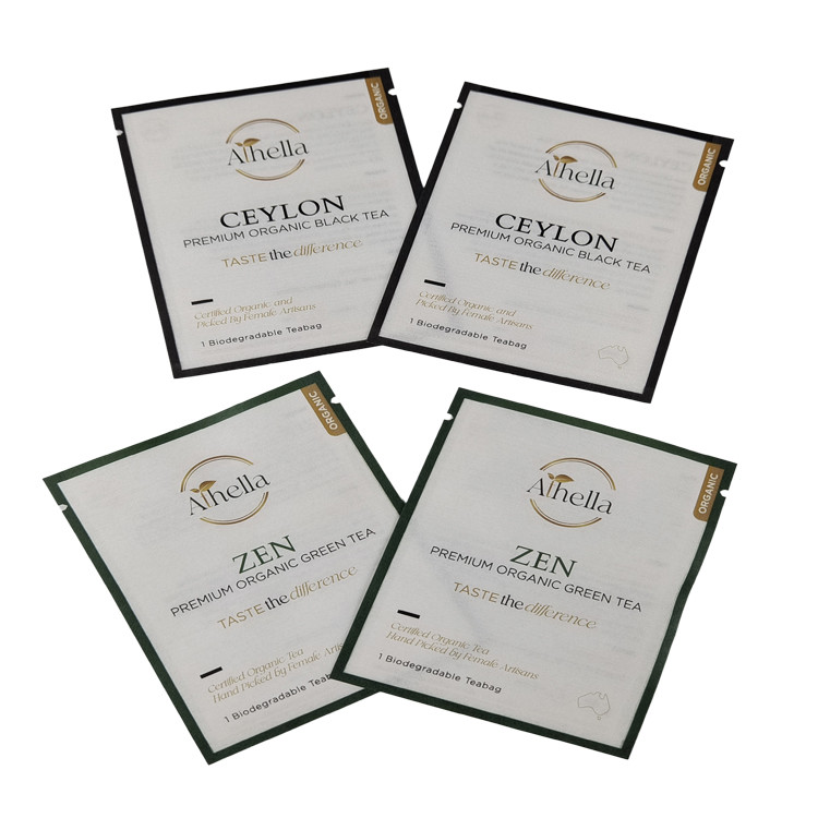 Saquete de pequeno tamanho compostável personalizado para chá pó de café papel biodegradável Kraft pouch para goma