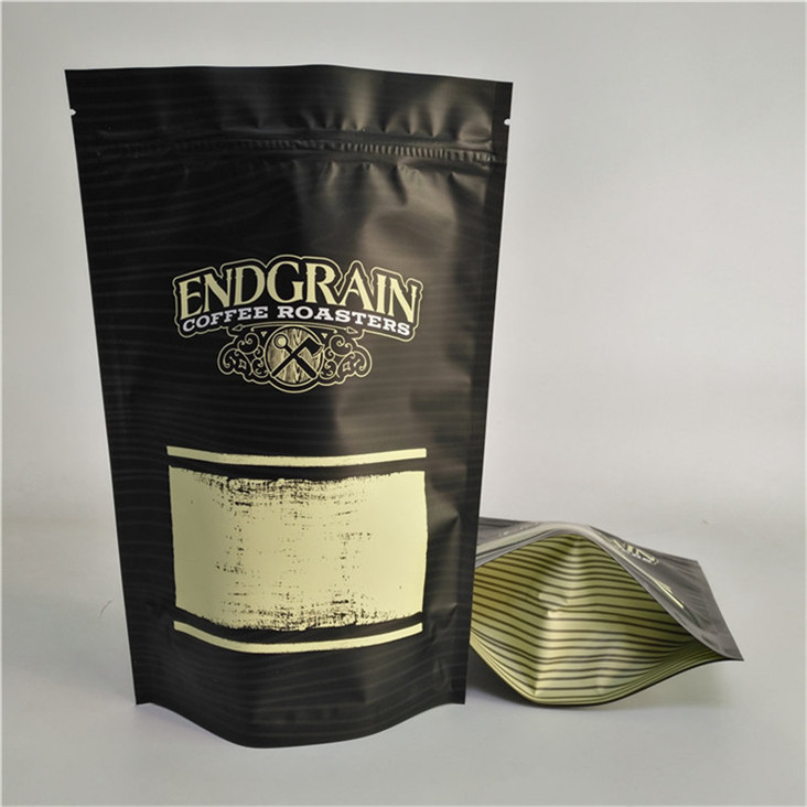 Logotipo personalizado Impresso Saco de fecho de plástico recolocável Saco de café de selo de alimentos com material de qualidade alimentar e prova de vazamento