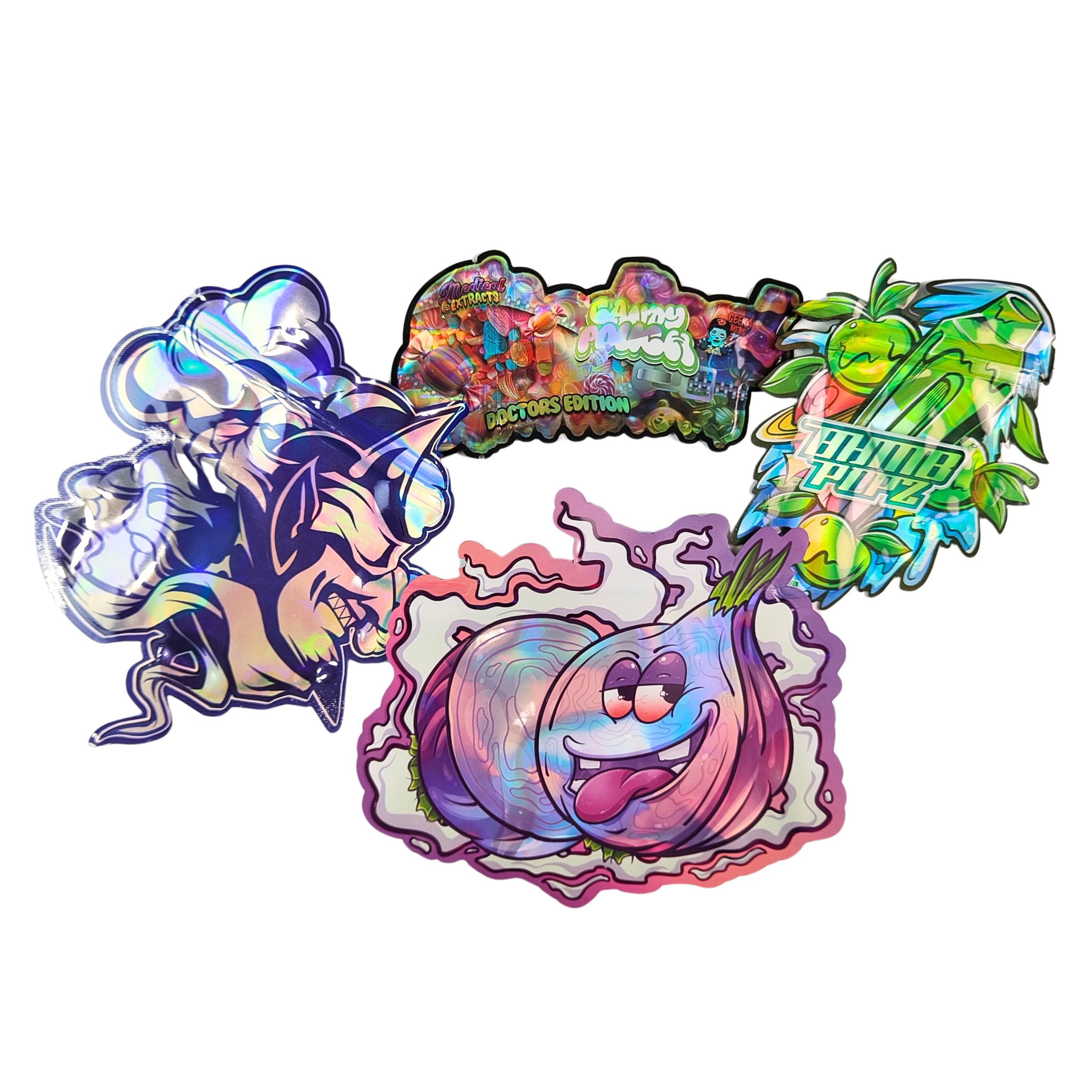 Forma personalizada Caixa de visualização 3.5g Bolsas Mylar à prova de crianças Soft Touch Die Cut Bag Para 1g 3.5g 7g 14g 28g plástico comestível