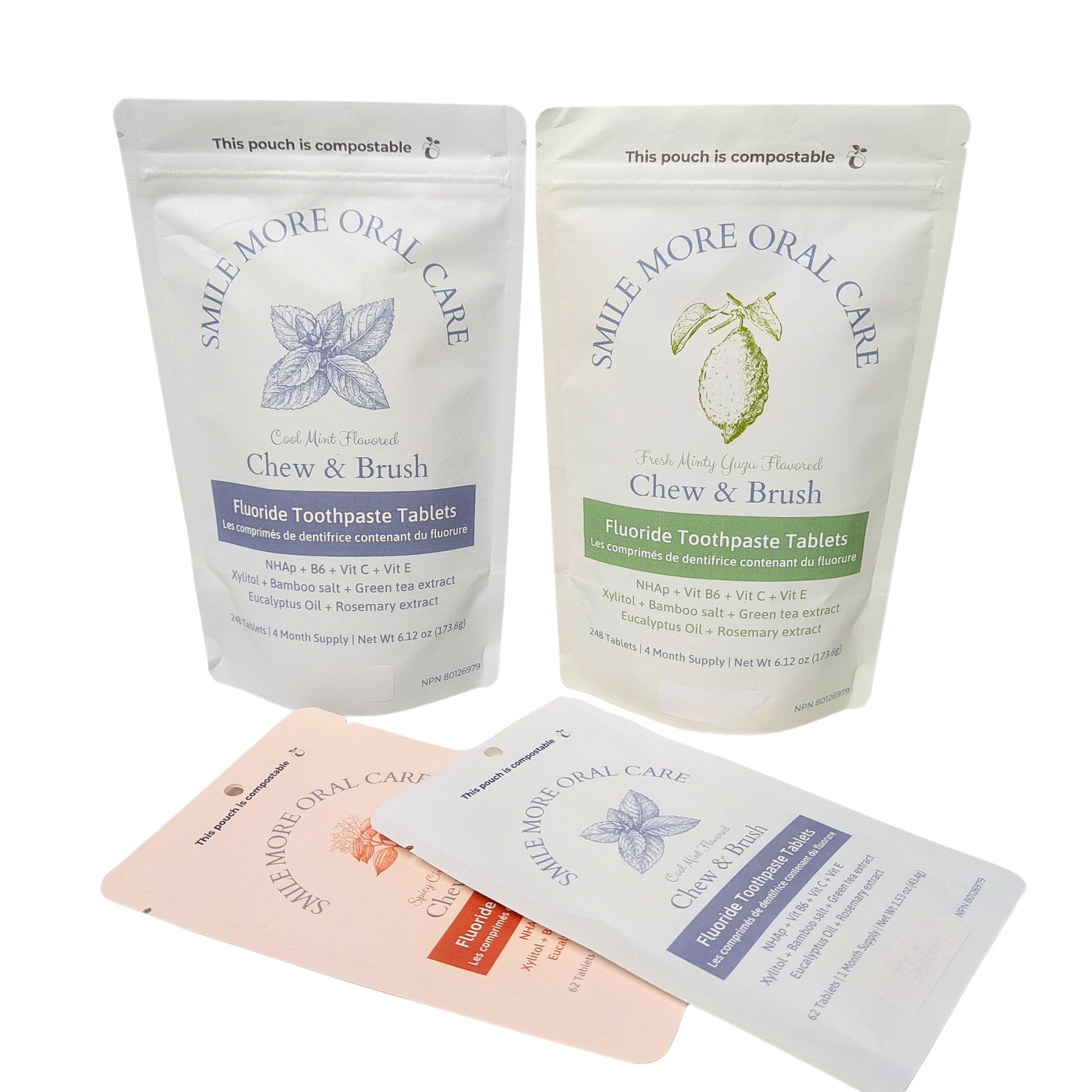 Saco de Papel Kraft Biodegradável Branco Stand Pouch Ziplock Embalagem Plástica Para Alimentos para Animais de Estimação Compostável