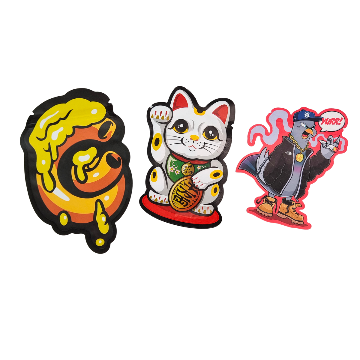 Saco Mylar Holográfico Resistente a Crianças com Selagem em 3 Lados, Embalagem para Snacks em Folha de Alumínio