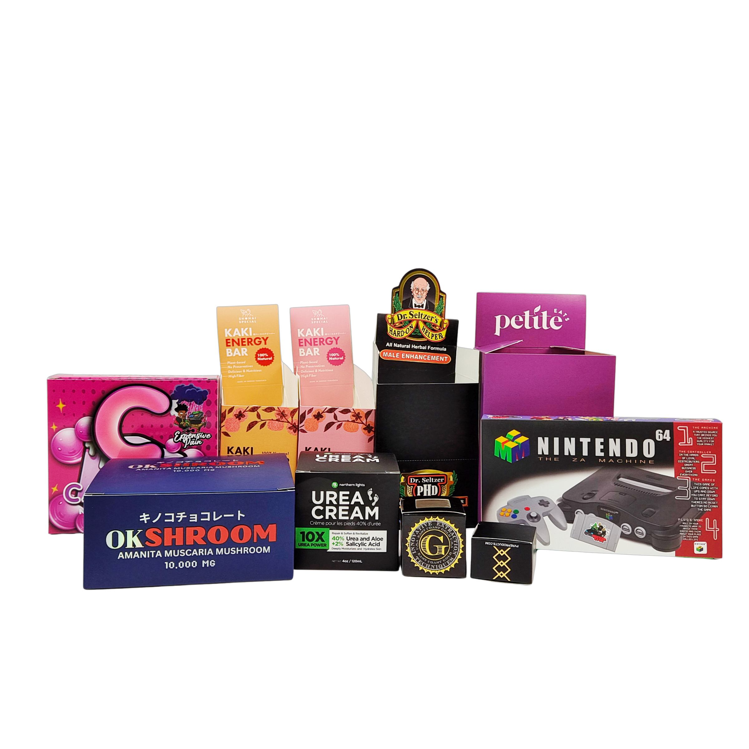 Caixa de Papel Kraft Dobrável Personalizada com Papelão de 350g para Exposição em Balcão de Varejo