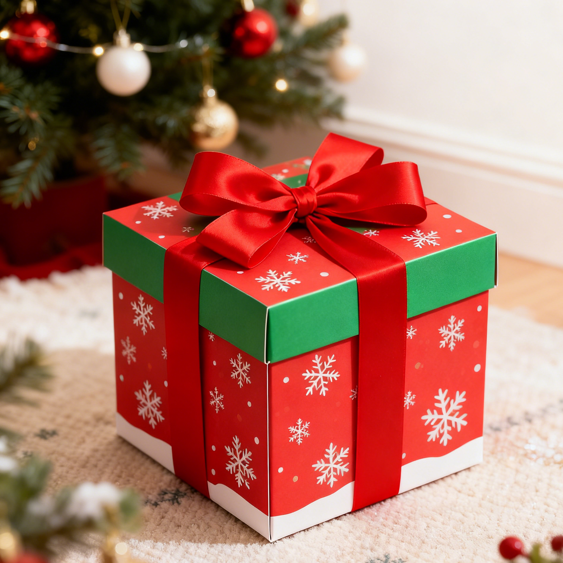 Caixas de presente retangulares Kraft recicláveis biodegradáveis com tampa dobrável, fita e revestimento UV fosco personalizadas para aniversário e Natal