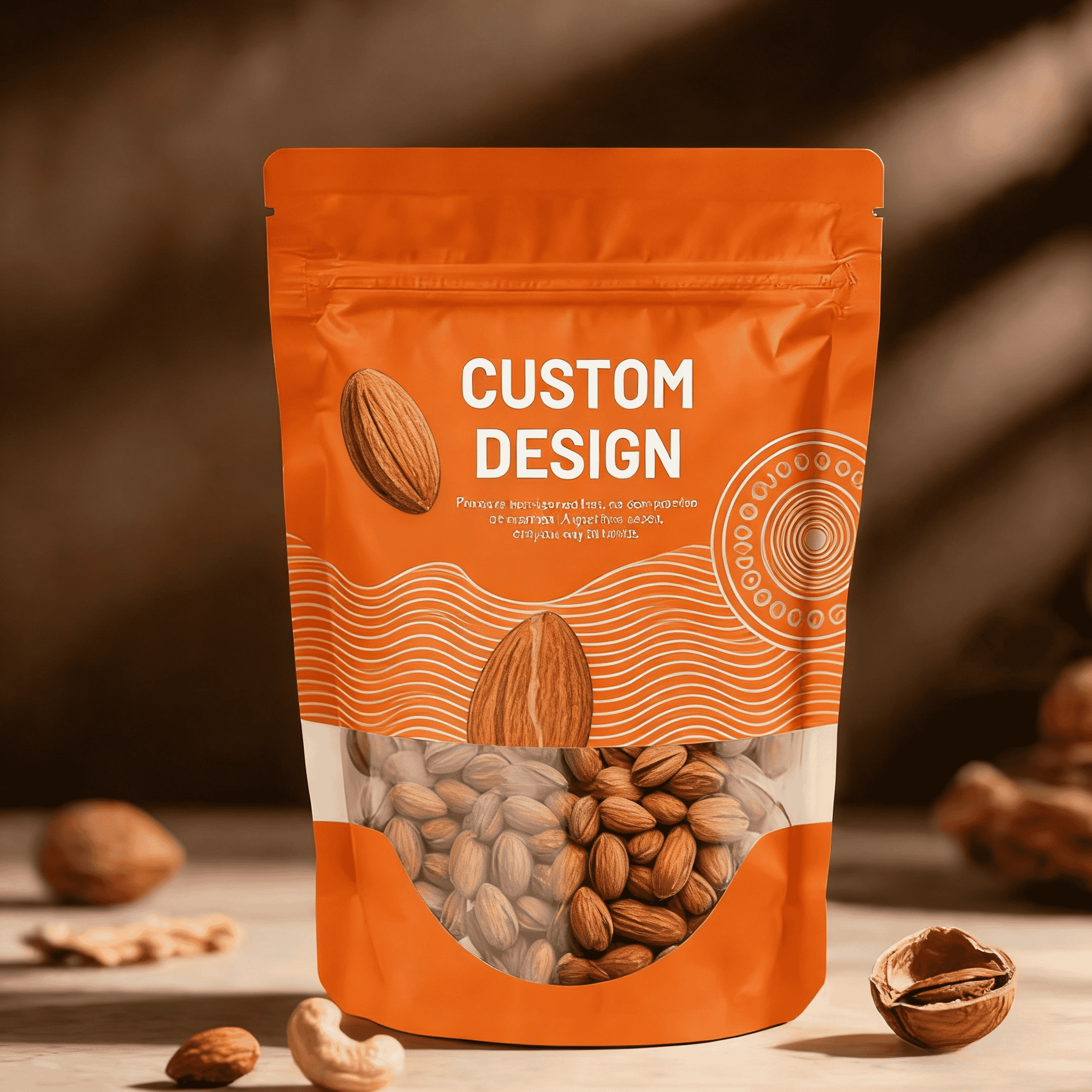 Saco de Embalagem Alimentar de Plástico Reciclado com Impressão Digital Personalizada de Alta Qualidade com Bolsa Stand Up com Selagem Térmica