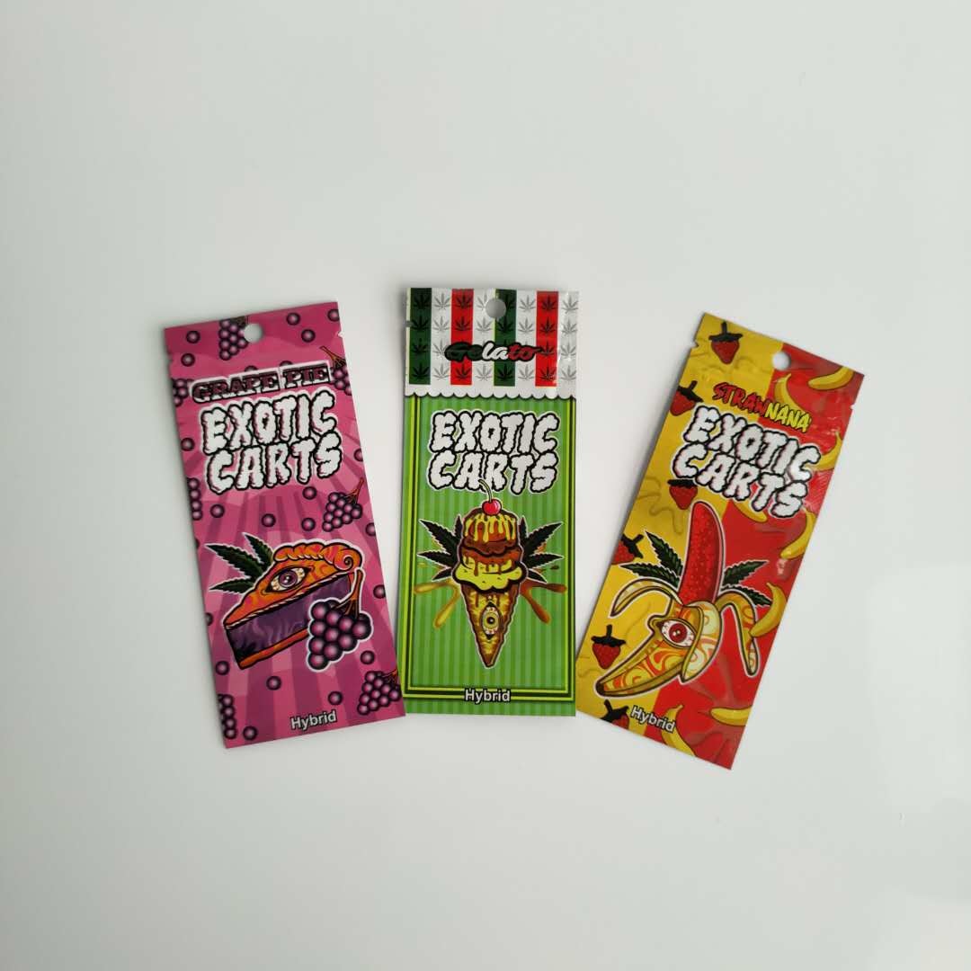 Três malotes plásticos selados lado que empacotam o saco de cartucho Resealable da pena do óleo de Vape do fecho de correr