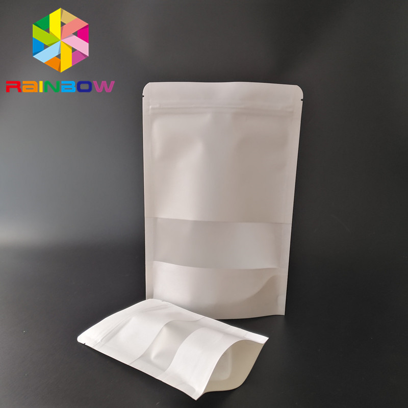 Levante-se o saco de papel branco de Kraft do malote que empacota o fechamento do zíper do bloco de Doy para o pó da proteína de leite