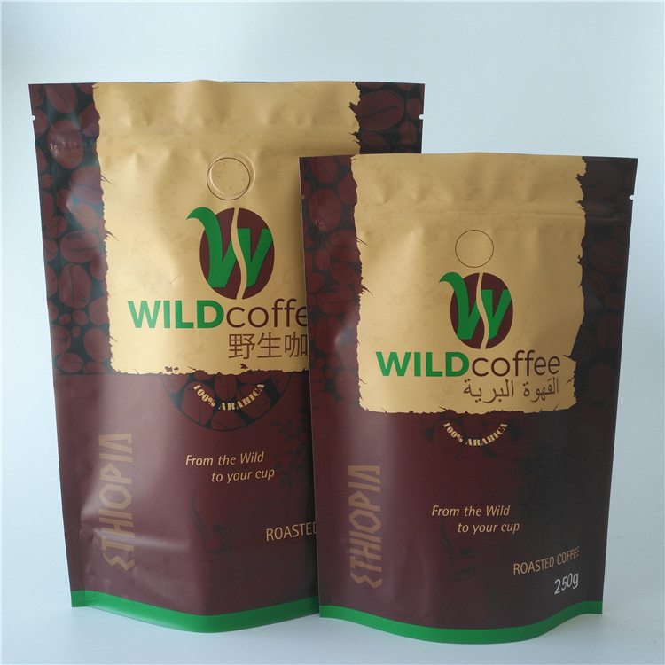 Os saquinhos de chá Resealable que empacotam a folha de alumínio levantam-se o saco de café com válvula