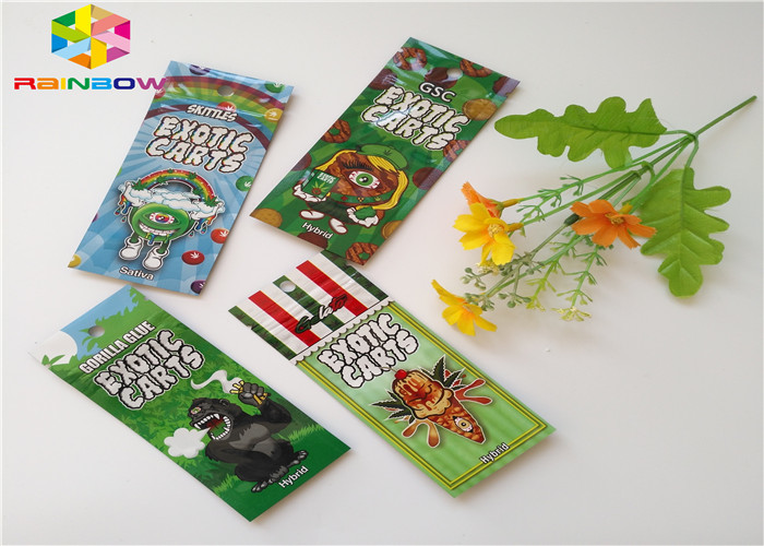 Empacotamento Resealable do cartucho do óleo dos sacos de plástico AC1003 CBD Vape do incenso erval aplicado