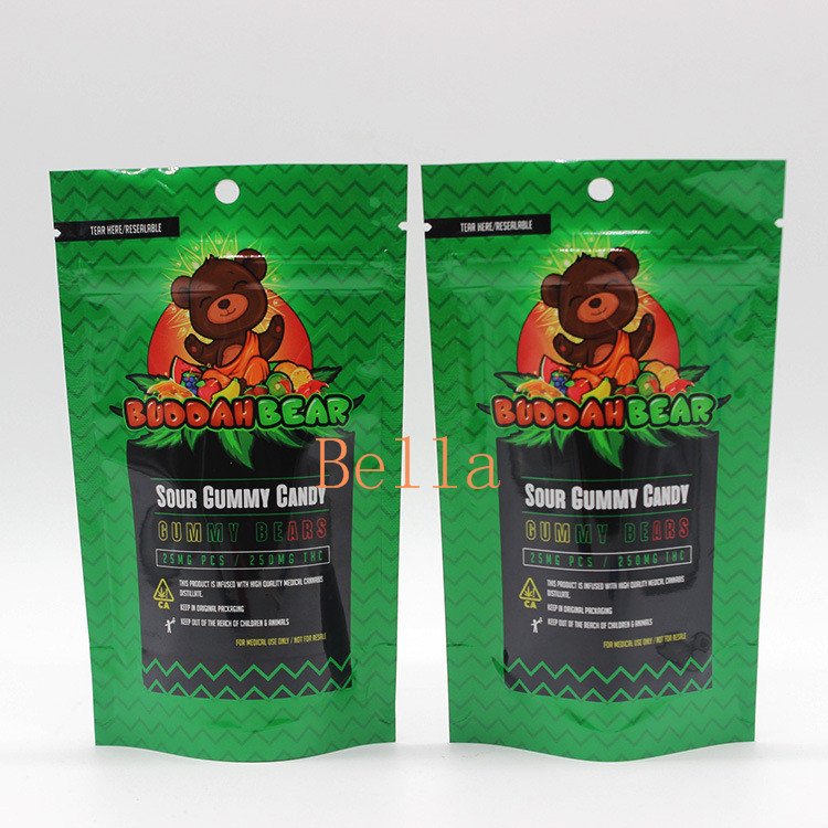 A janela clara levanta-se a impressão feita sob encomenda do malote do zíper para o empacotamento da tisana CBD Powerfood