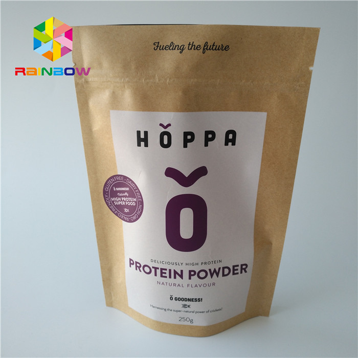 Do malote amigável da folha de Eco papel impresso de empacotamento do ofício de Kraft do produto comestível logotipo Ziplock