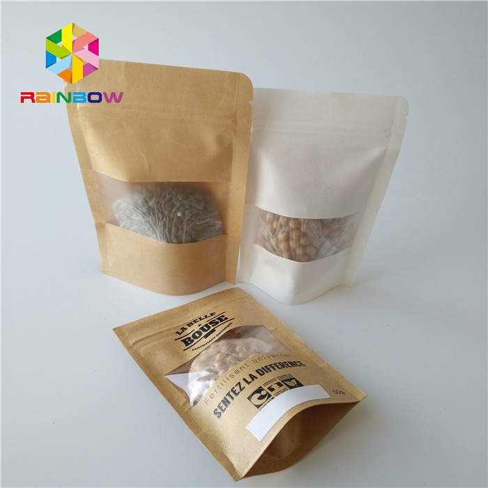 Levante-se o malote plástico do espaço livre do fechamento do fecho de correr dos sacos do empacotamento de alimento do petisco transparente com janela