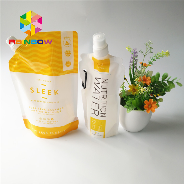 malote plástico do bico 5oz/7oz que empacota o saco transparente da bebida da energia reciclável