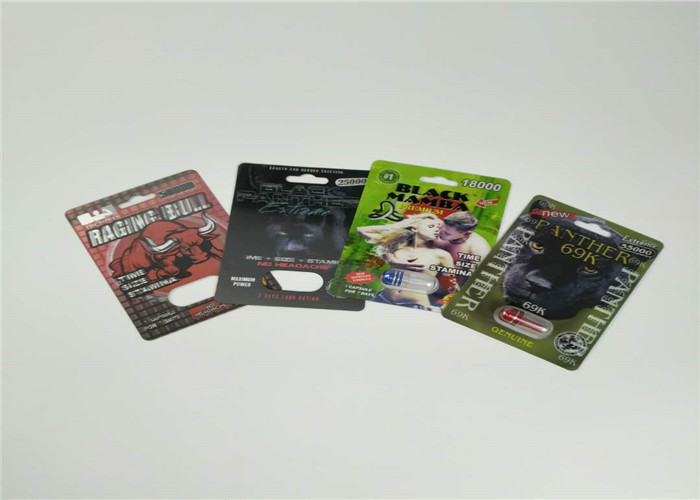 Deslize os comprimidos masculinos de empacotamento do realce do cartão da bolha que embalam a embalagem do comprimido 3d do sexo