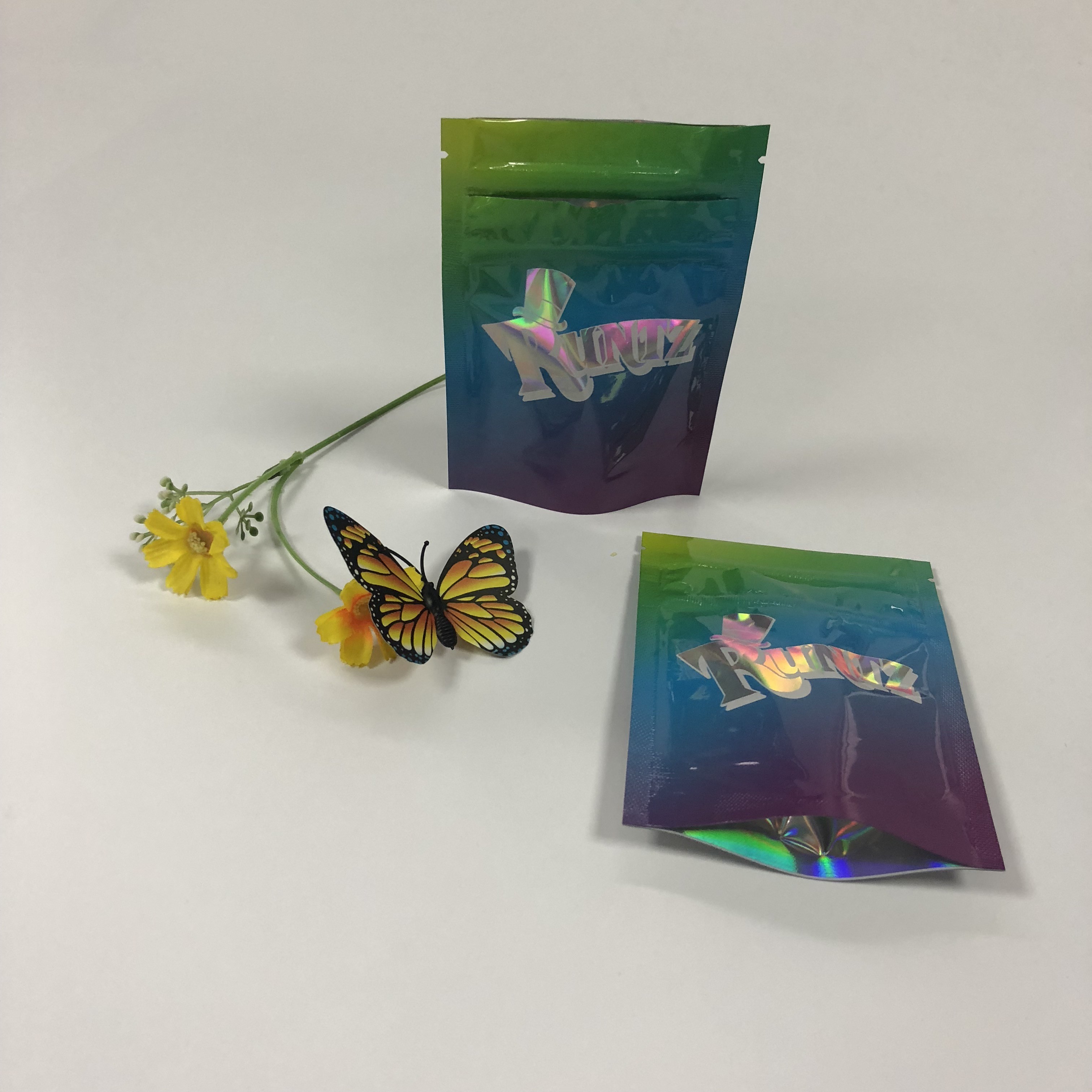 O malote dobro da folha do zíper que empacota Mylar Runtz ensaca o plástico para cookies de empacotamento