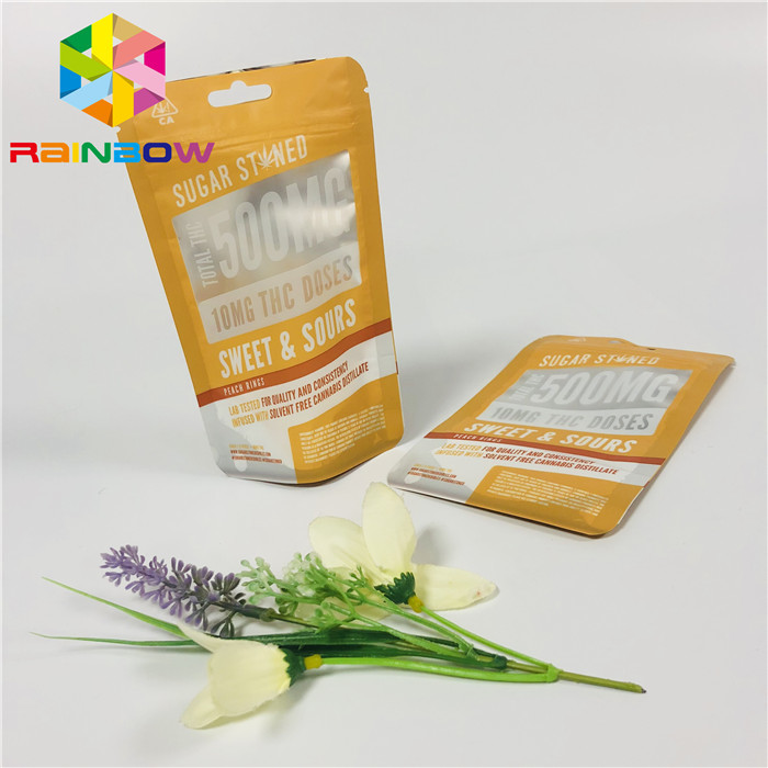 Malotes plásticos Nuts do petisco que empacotam Customzied que imprime a janela clara com zíper Resealable