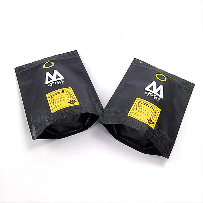 Resealable levante-se a cor preta matte laminada impressa costume dos sacos do malote do zíper