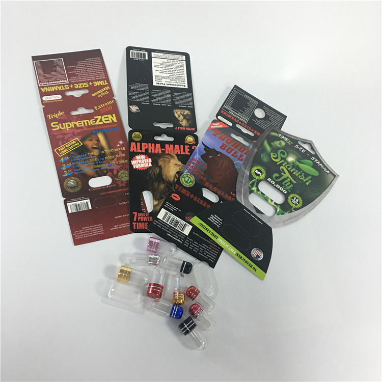 Do comprimido masculino do realce do rinoceronte 25k da pantera caixa de cartão de papel de empacotamento da exposição da bolha