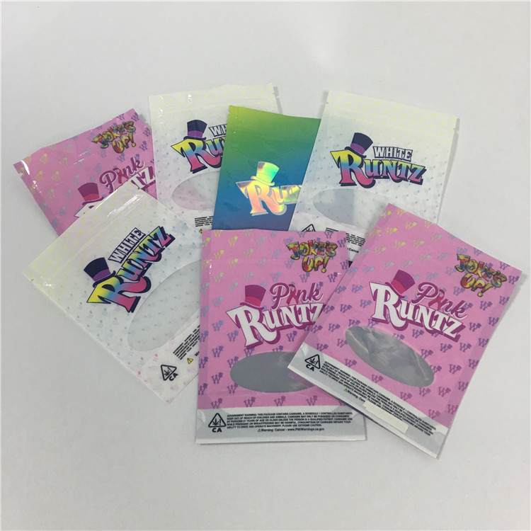 Prova de empacotamento lustrosa do cheiro da semente das cookies de Runtz dos sacos de plástico Resealable resistentes da criança