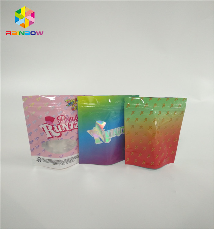 3.5g sem perigo para as crianças estão acima sacos do malote do zíper personalizam a prova do cheiro do bloco de Runtz da cópia