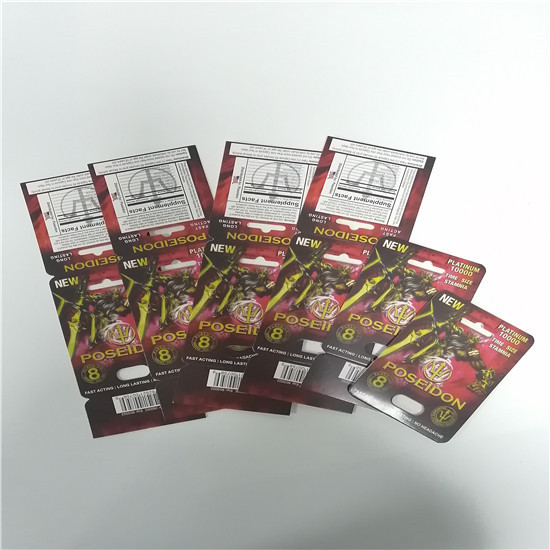 Cápsulas duras do sexo de Rox do comprimido do sexo de Poseidon que empacotam o logotipo personalizado cartão da bolha