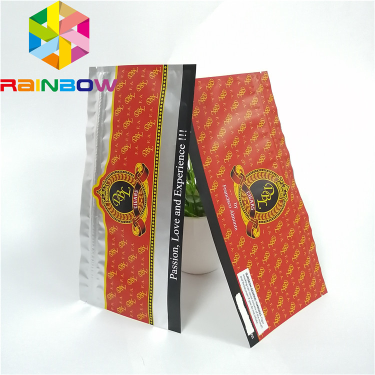 Malotes plásticos Ziplock Resealable que empacotam o armazenamento geado holográfico claro do alimento do charuto