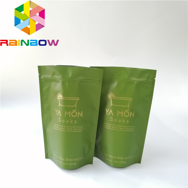 Plásticos alinhados folha levantam-se a impressão de empacotamento do Gravure dos cuidados com a pele de sal de banho do malote do zíper