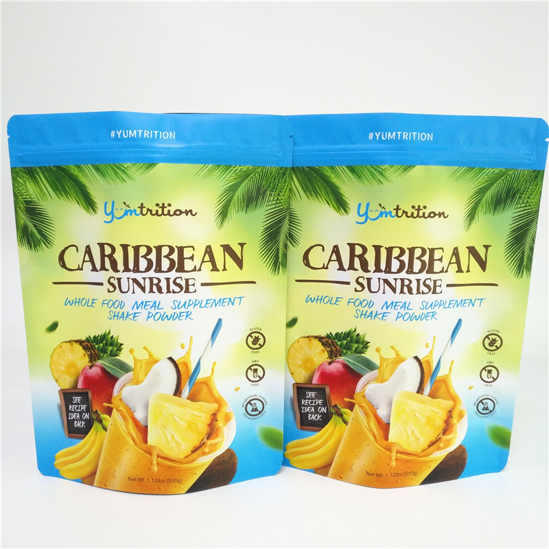 Pó plástico do suplemento a Doypack dos sacos Resealable da folha de alumínio de empacotamento de alimento com zíper