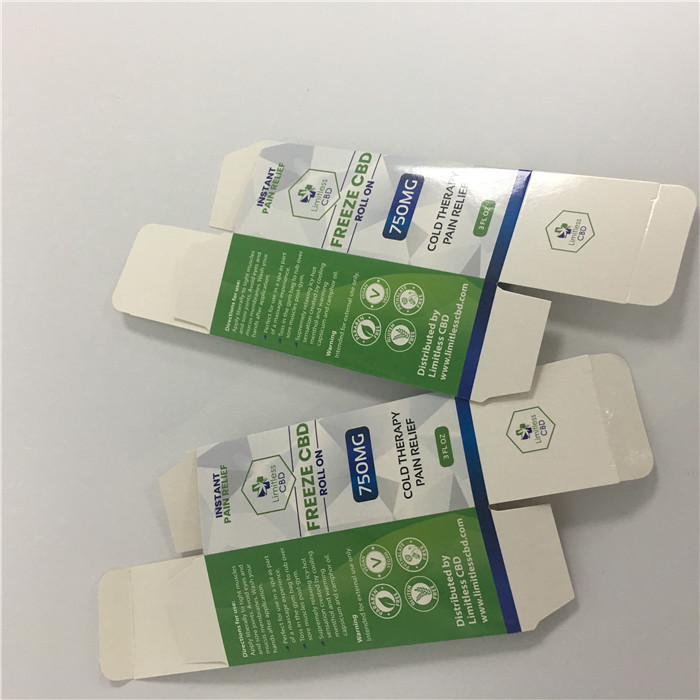 O costume CMYK imprimiu a caixa de empacotamento branca do cartão CBD Vape do logotipo