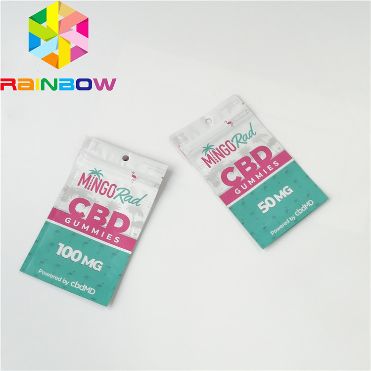 Malotes plásticos recicláveis que empacotam a impressão gomosa do Gravure do saco dos doces do Ziplock CBD