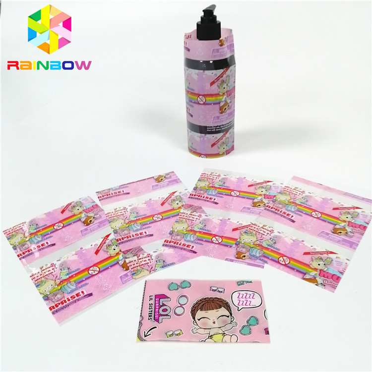 O envoltório esparadrapo cor-de-rosa de Stickersshrink Sleeves o costume material do PVC impresso para a caixa da garrafa