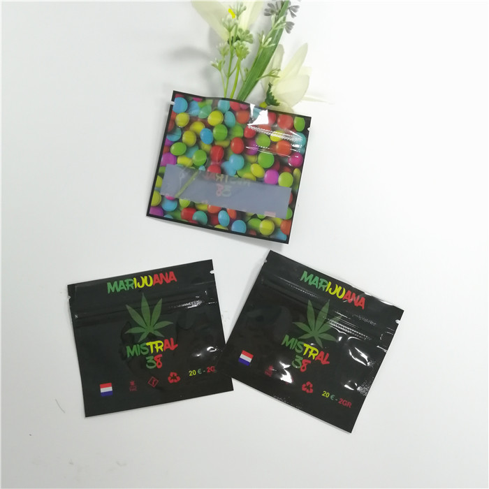 Três o Ziplock liso lateral dos doces de açúcar CBD Mylar ensaca baixo bens impressos de Moq costume