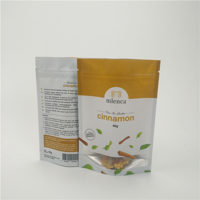 Os sacos cosméticos do zíper branco matte do fundo levantam-se a canela de Doypack 40g