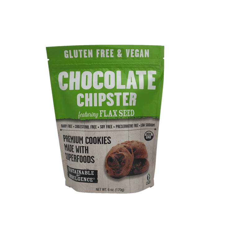 A folha laminada ziplock de empacotamento do petisco levanta-se o malote