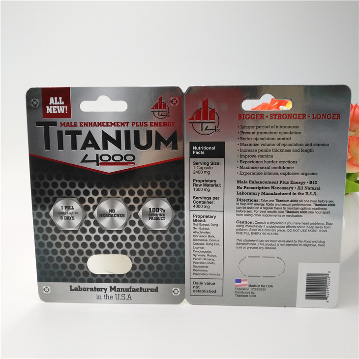 empacotamento masculino do cartão da bolha do cartão dos comprimidos 3D do rinoceronte do tampão de 12mm