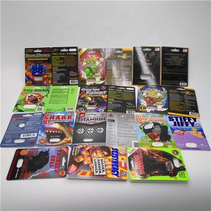 Comprimidos fêmeas do realçador que empacotam a caixa de exposição dos cartões com o cartão de papel da cápsula do comprimido da impressão do logotipo e a caixa de exposição de empacotamento