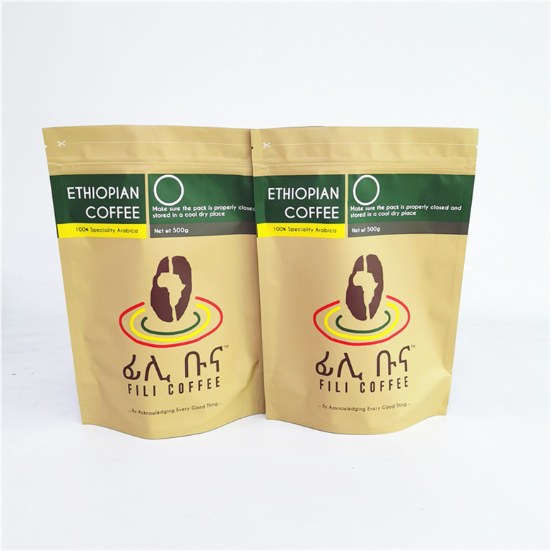 da capacidade grande Ziplock do malote do café de 500g 1kg saco de empacotamento para feijões de café/terra