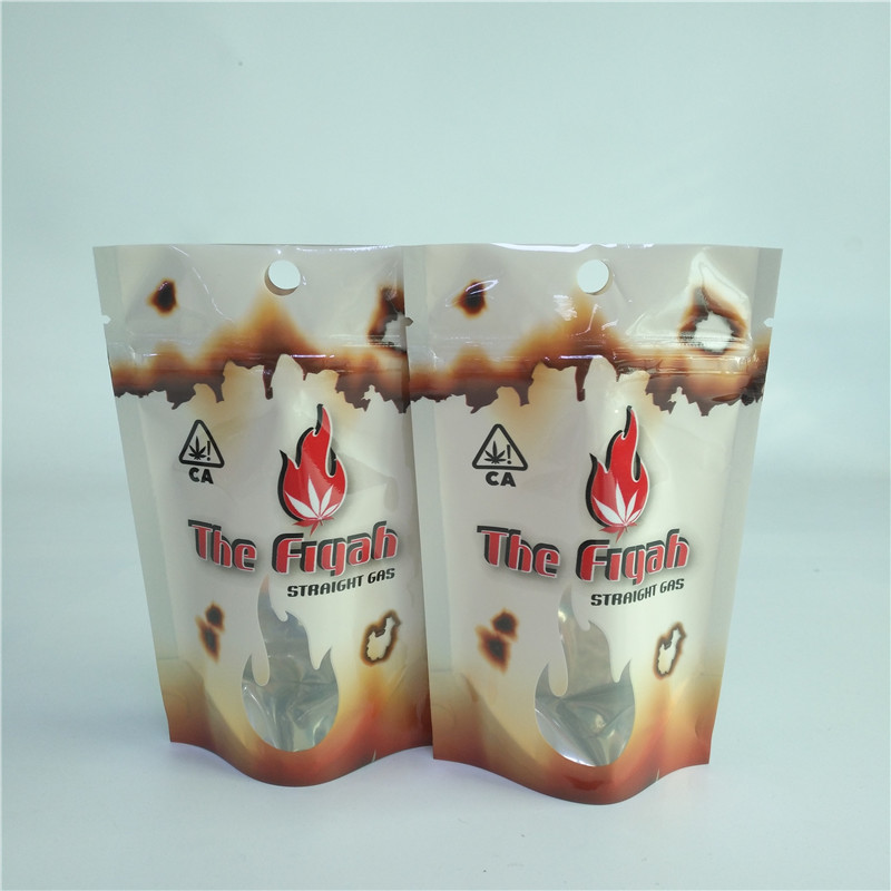 o saco de empacotamento Mylar da marijuana médica da prova do cheiro de 3.5g 1/8oz remove ervas daninhas de sacos levanta-se o malote com zíper