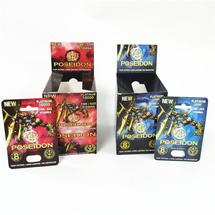 Indique a caixa de cartão sexual de Poseidon do desempenho dos realçadores masculinos feitos sob encomenda dos cartões de papel imprimindo