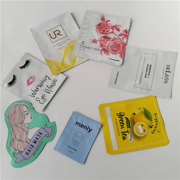 Malote liso de empacotamento cosmético personalizado lustroso amarelo do skincare do sabor do chá verde do saco/folha