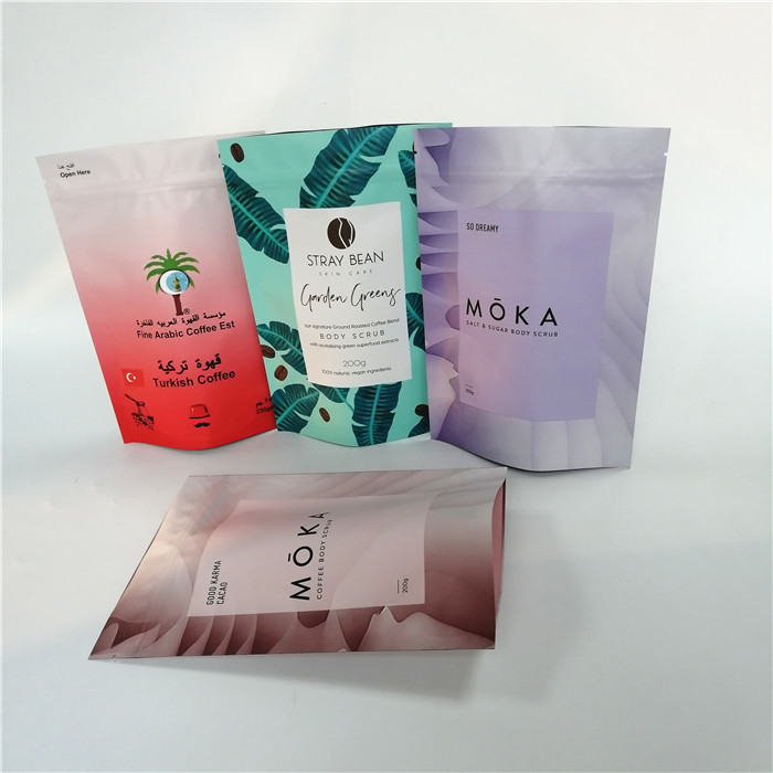 Levante-se sacos de café de empacotamento da terra da prova do mositure do malote da folha do reforço com válvula