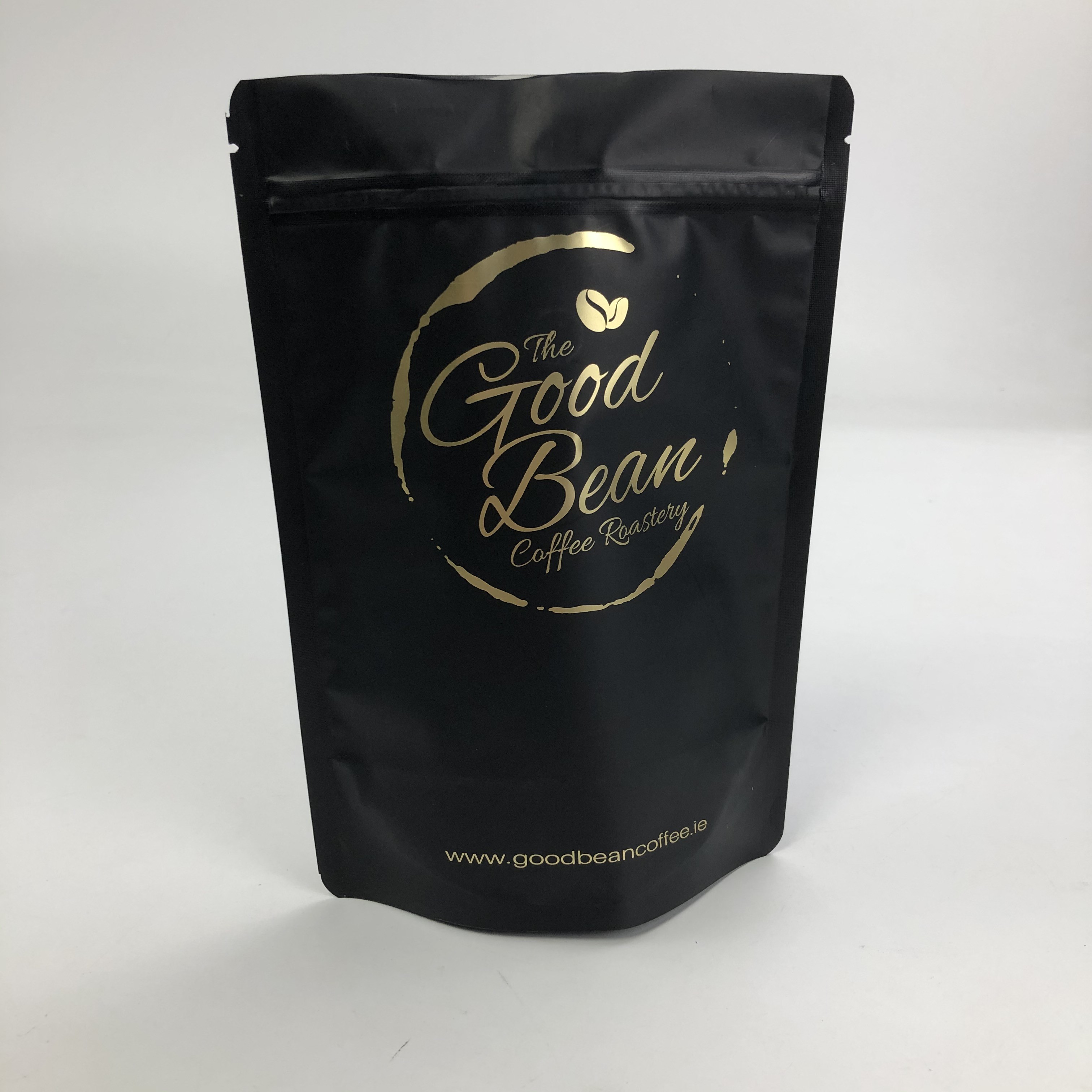 Matt Black Aluminum Foil impresso feito sob encomenda 250g 1kg com malote Ziplock levanta-se o café Bean Bag Packaging